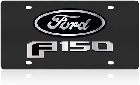 a ford emblem on a black license plate