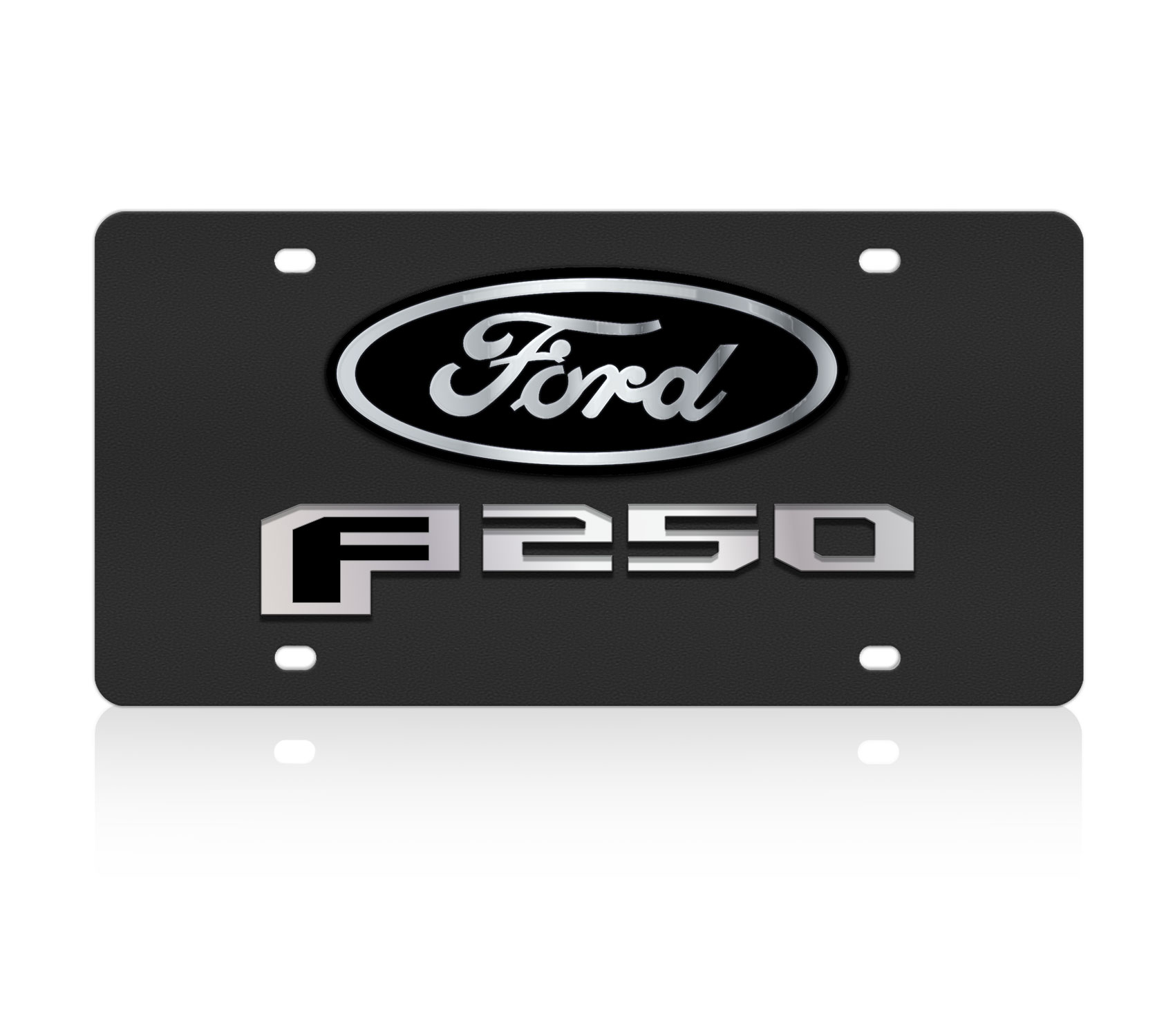 a ford logo on a black license plate