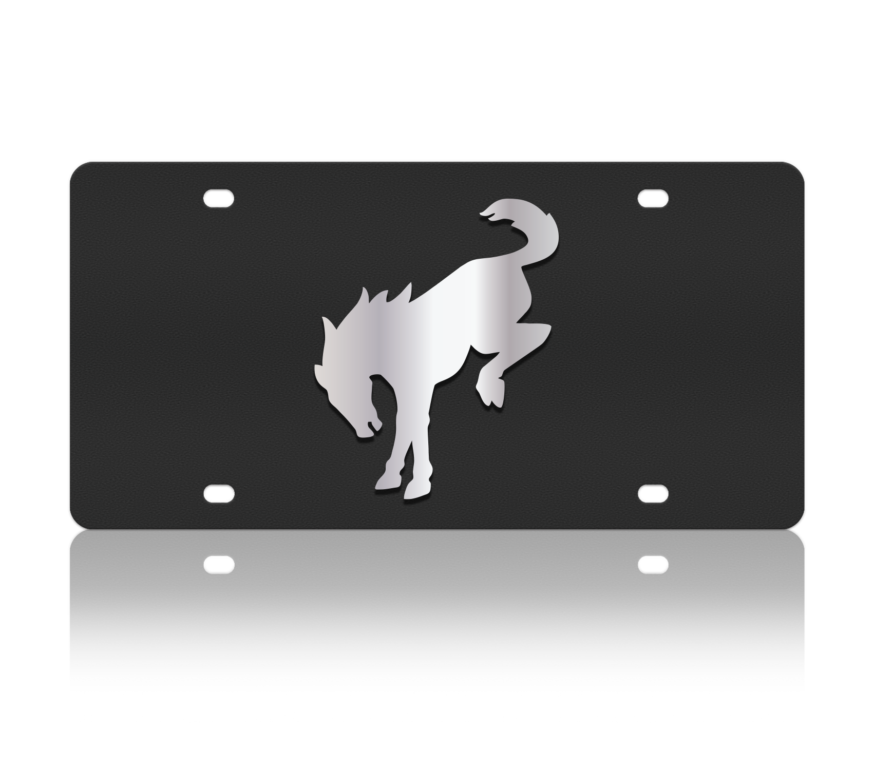 a metal license plate with a dog on it