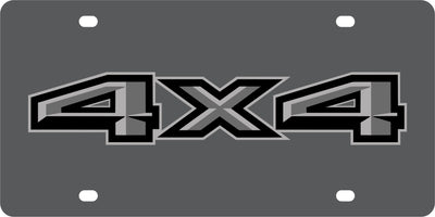 Ford 4X4 Blacked Out Carbon Steel License Plate