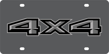 Ford 4X4 Blacked Out Carbon Steel License Plate