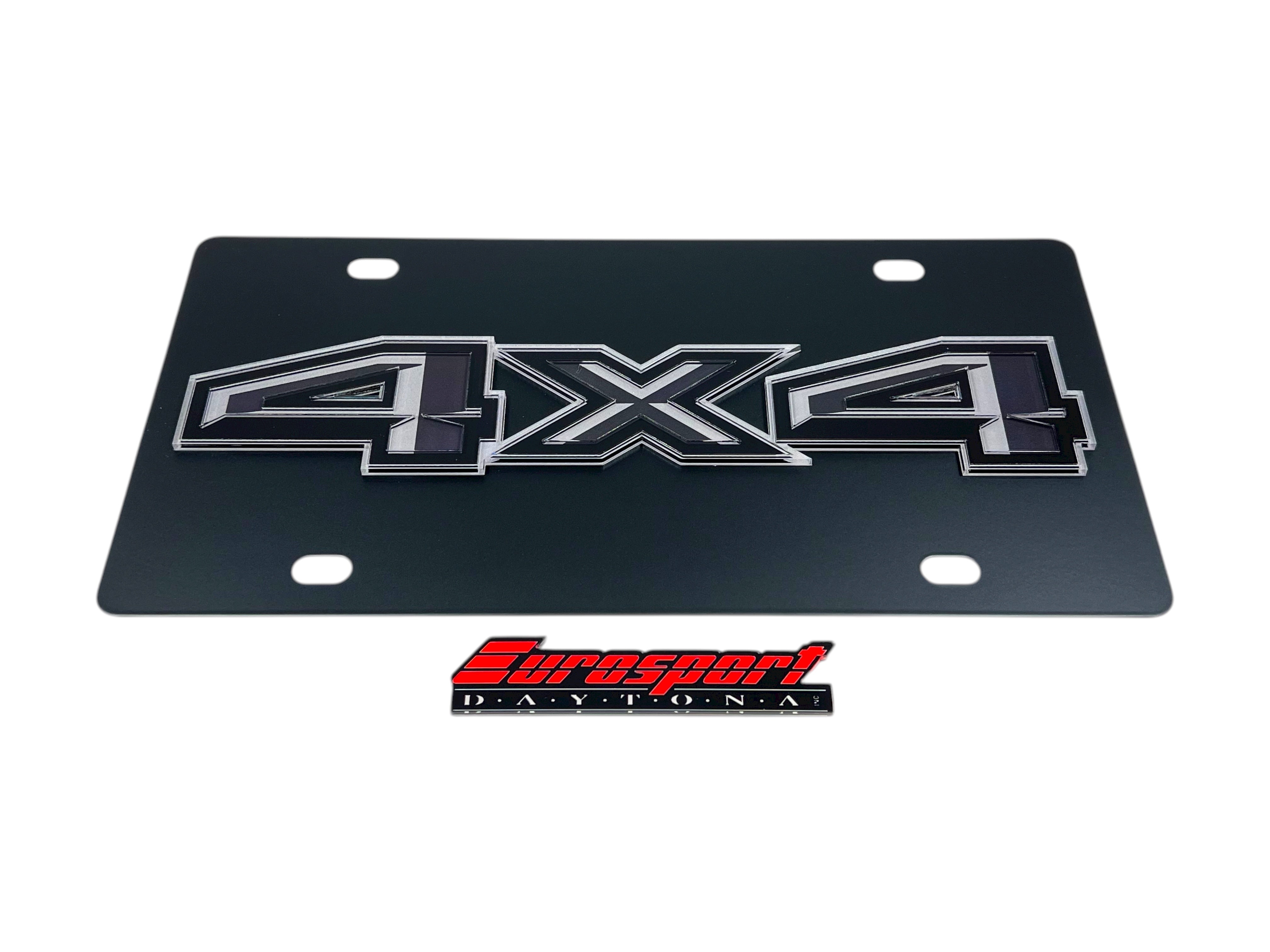 Ford 4X4 Blacked Out Carbon Steel License Plate