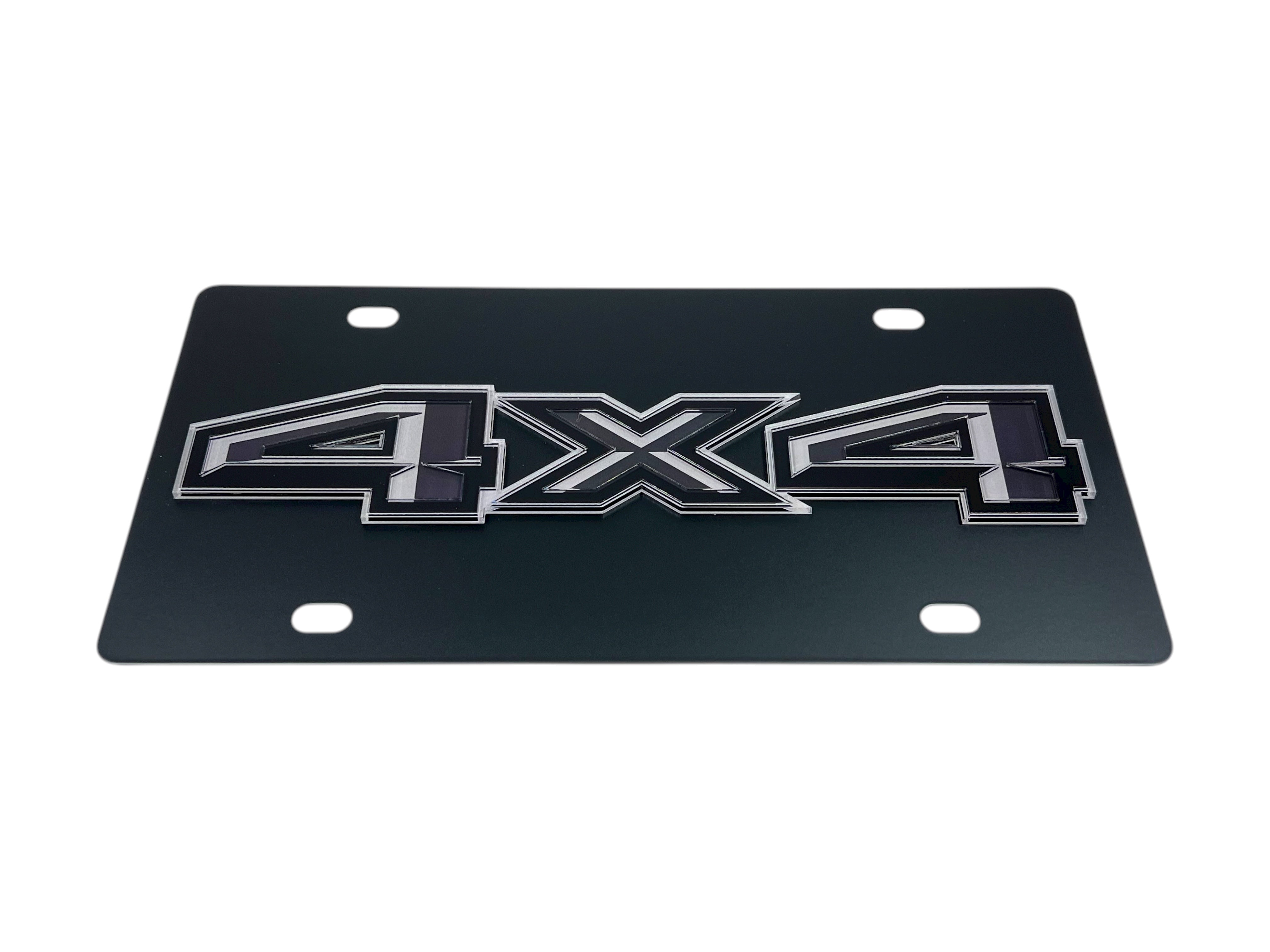 Ford 4X4 Blacked Out Carbon Steel License Plate