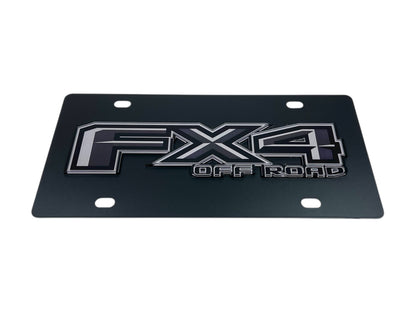 Ford FX4 Monochromatic Carbon Steel License Plate