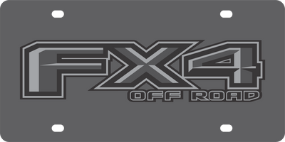 Ford FX4 Monochromatic Carbon Steel License Plate