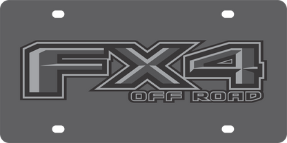 Ford FX4 Monochromatic Carbon Steel License Plate
