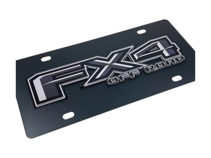 Ford FX4 Monochromatic Carbon Steel License Plate