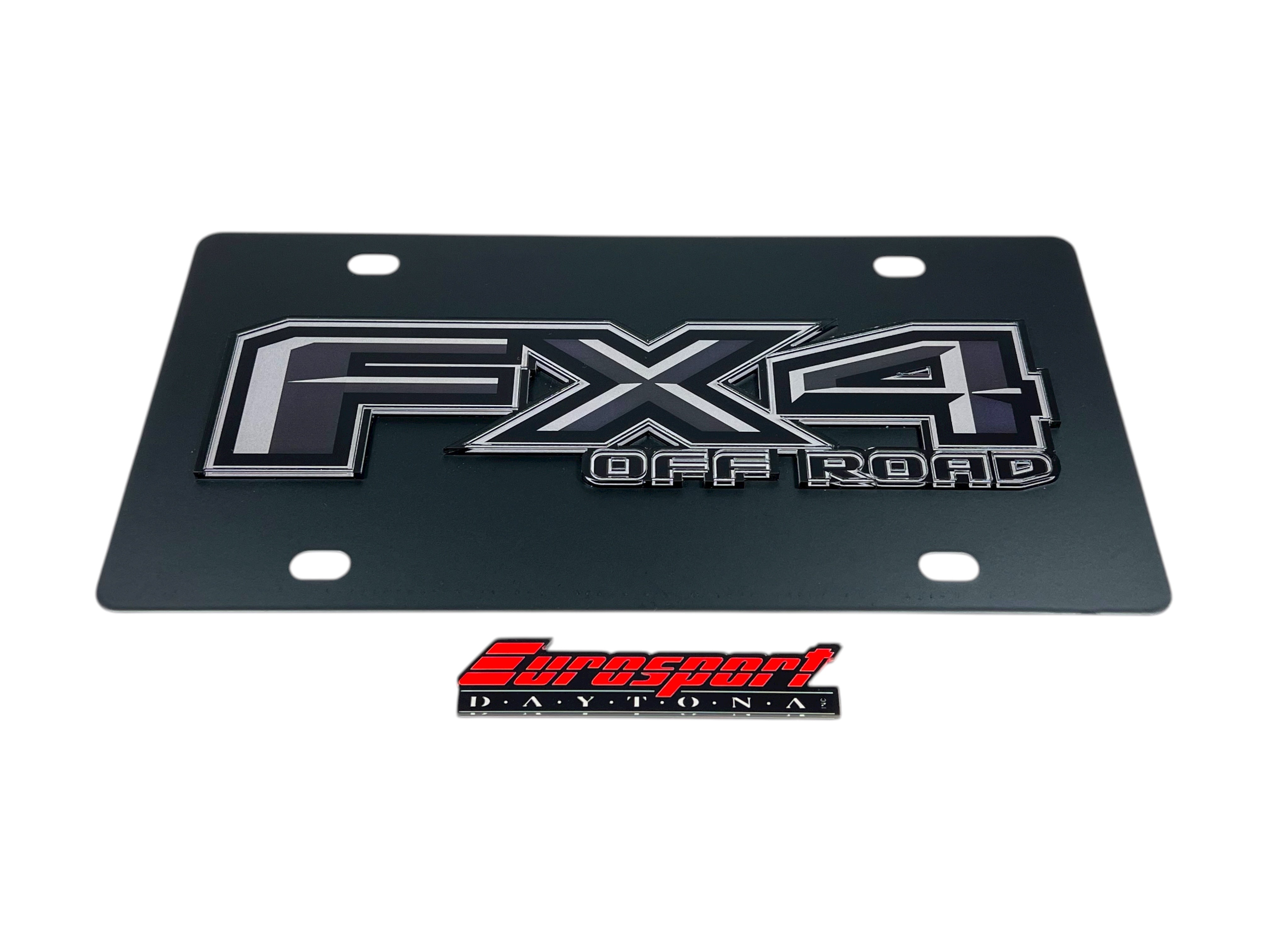 Ford FX4 Monochromatic Carbon Steel License Plate