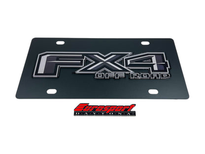 Ford FX4 Monochromatic Carbon Steel License Plate