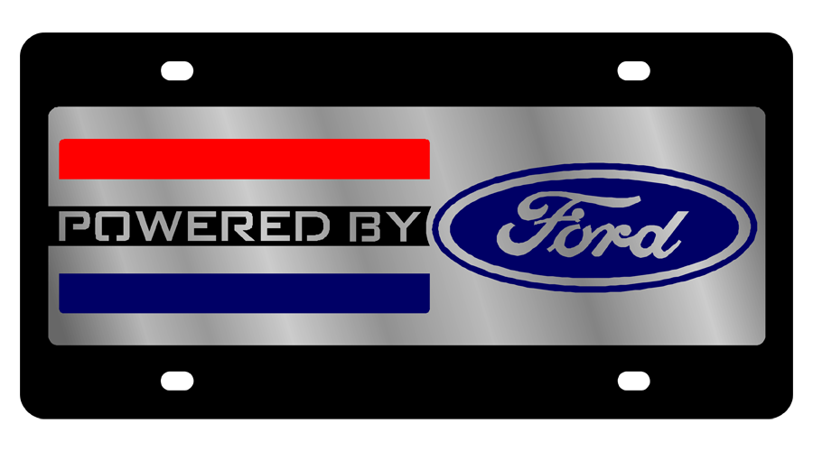 Powered By Ford Carbon Steel License Plate