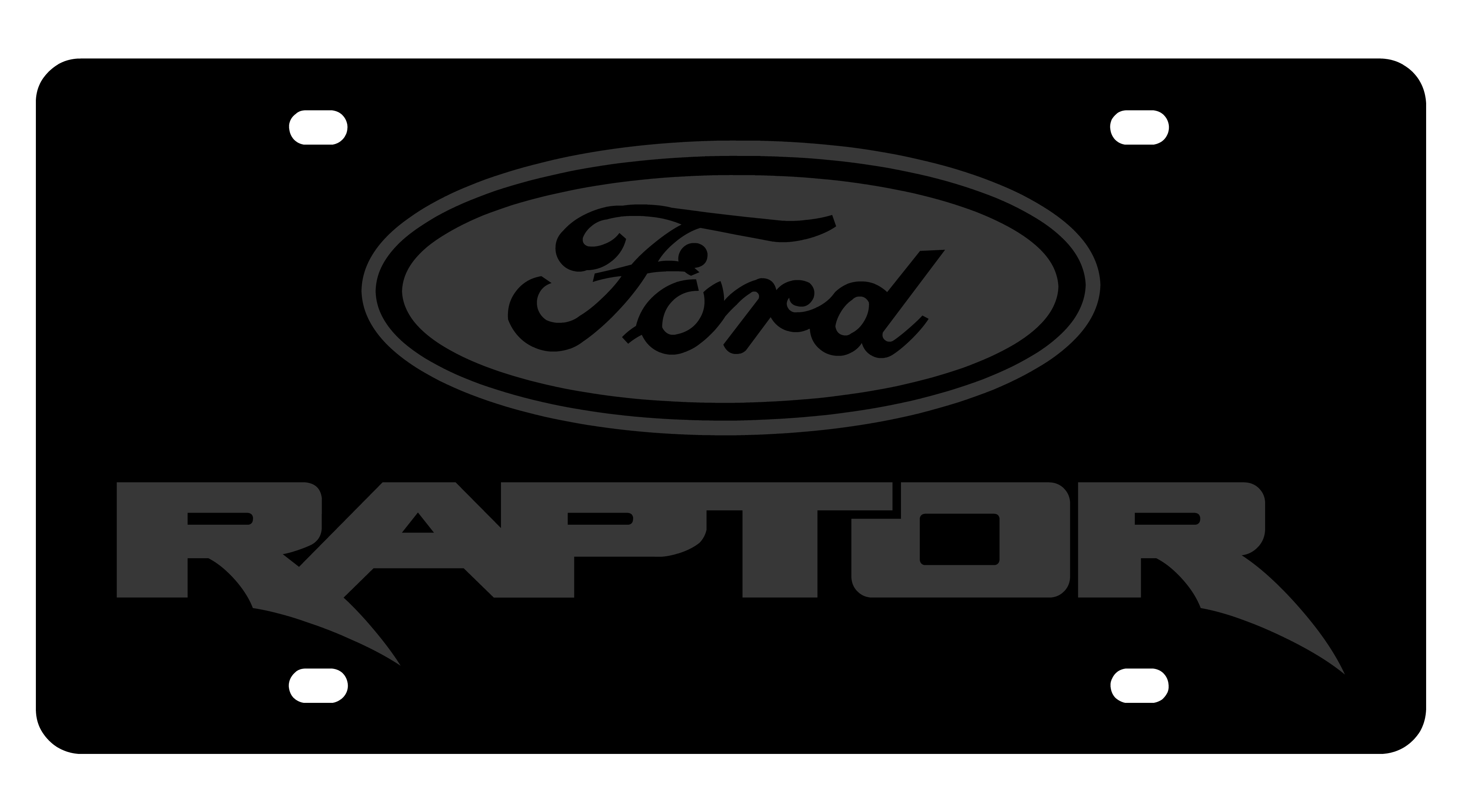 Ford Raptor Blacked Out Carbon Steel License Plate