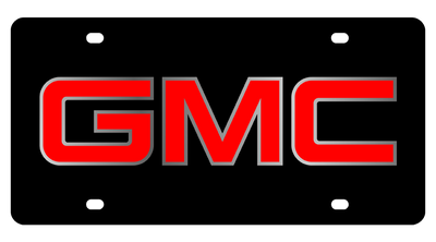 the gmc logo on a black background