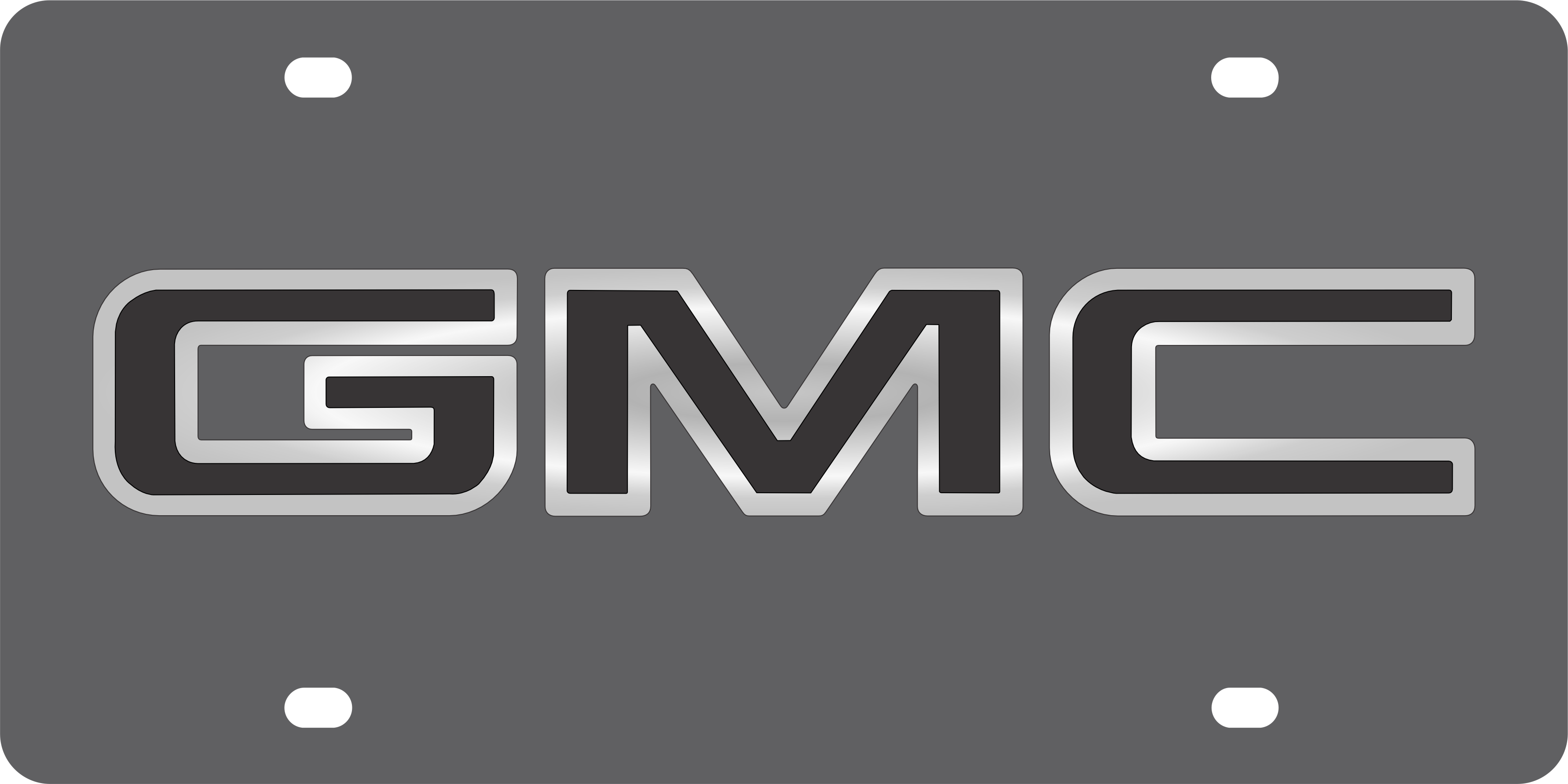 GMC Carbon Steel License Plate