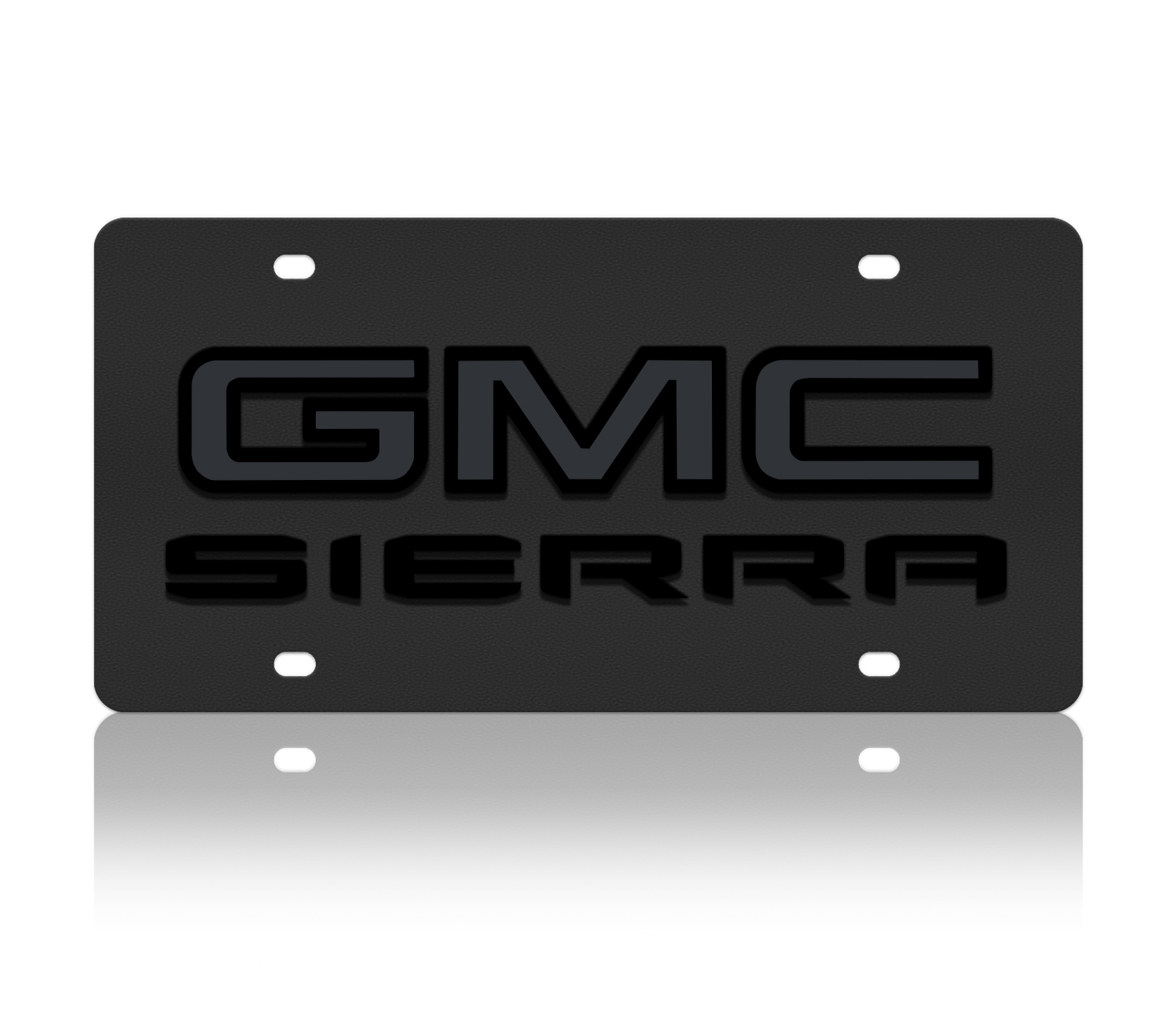 GMC Sierra Blacked Out Carbon Steel License Plate