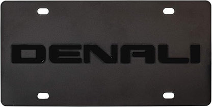 a black license plate with the word denall on it