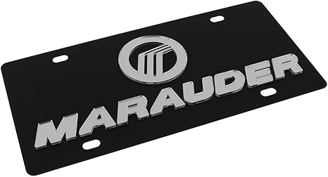 a black license plate with the word maraader on it