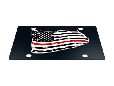 Distressed American Flag Carbon Steel License Plate