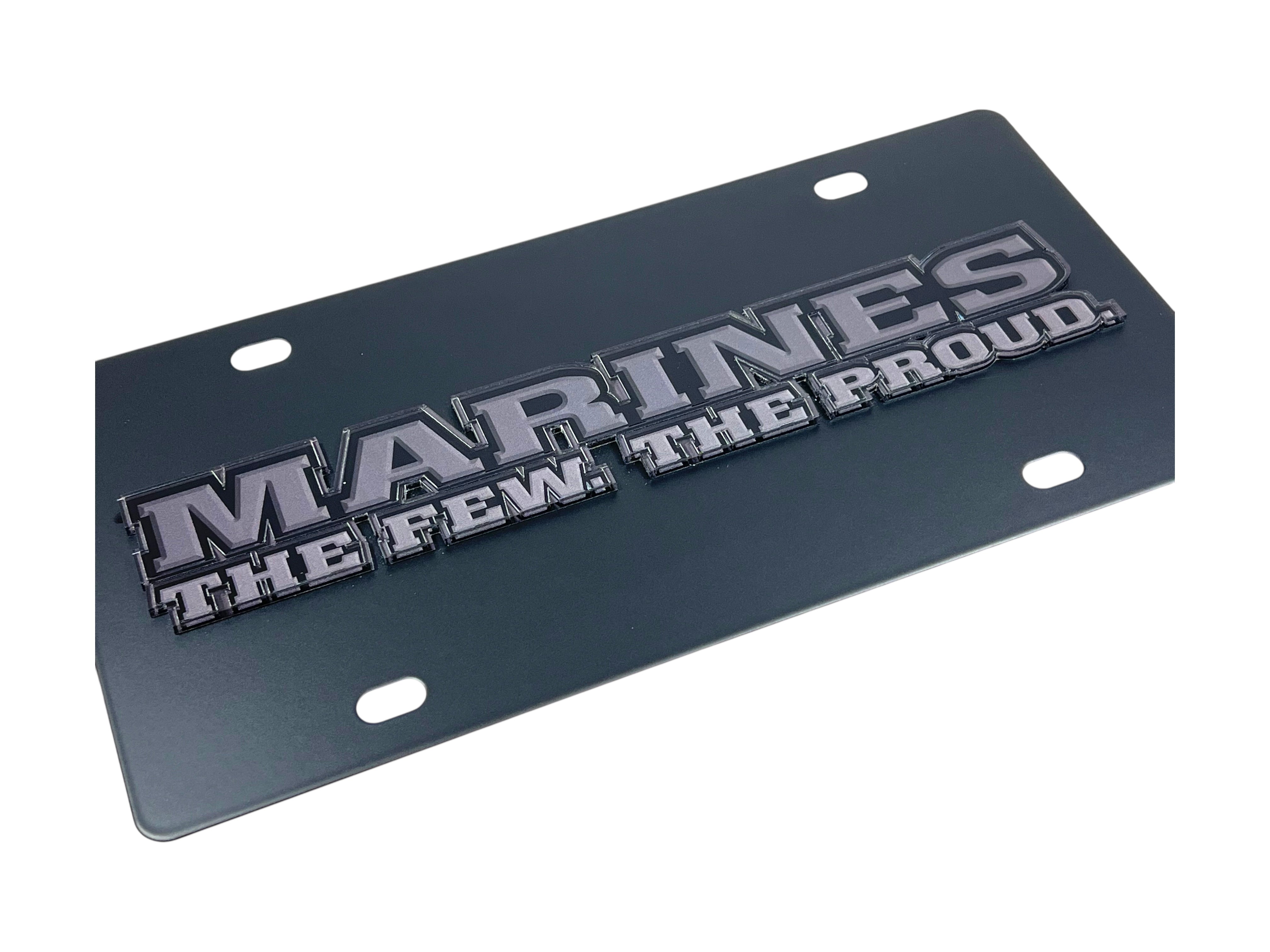 USMC Marines The Few The Proud Carbon Steel License Plate