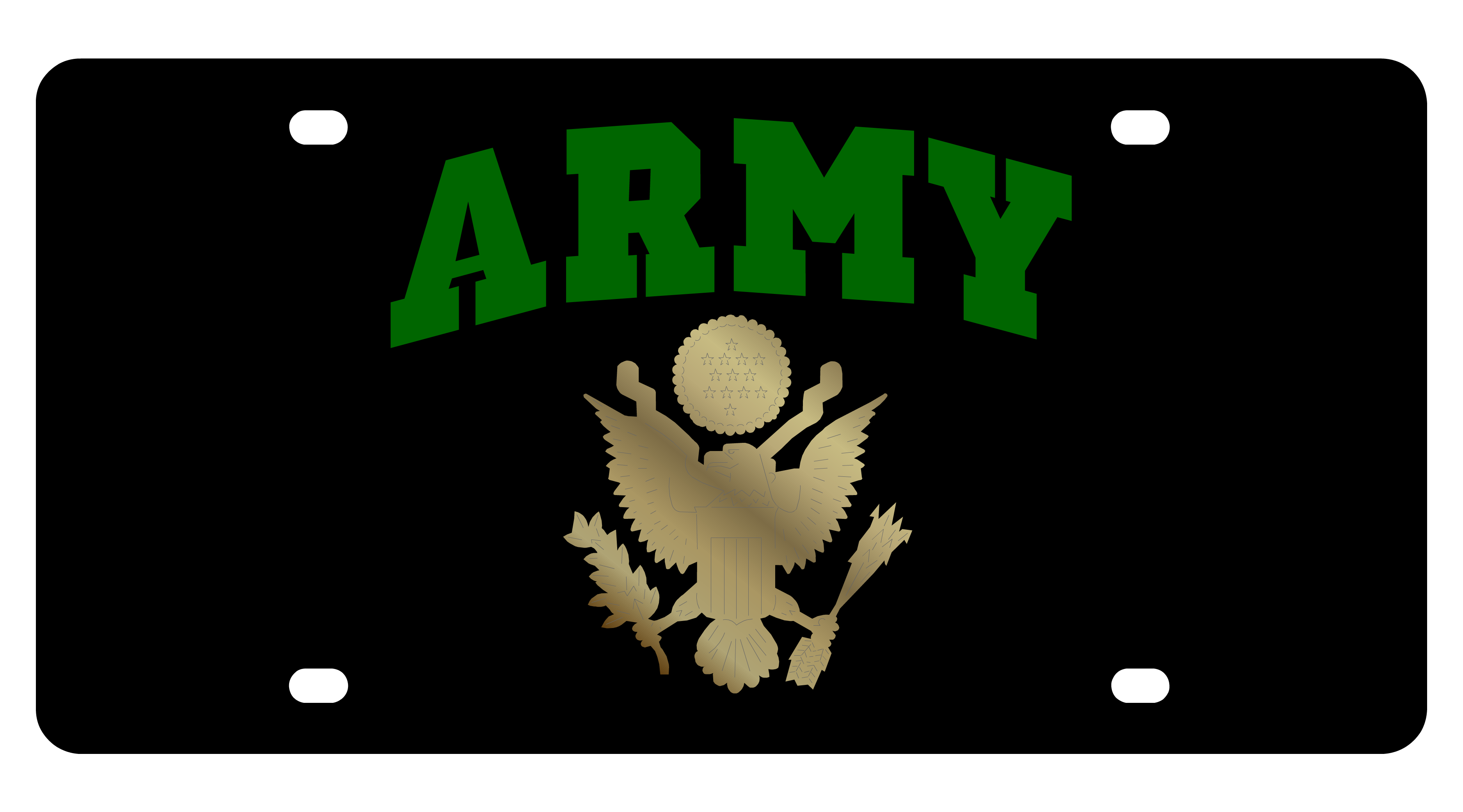 a green army logo on a black background