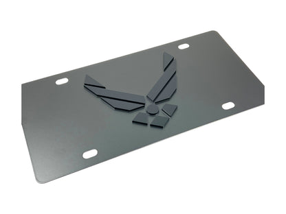 Air Force Carbon Steel Blacked Out License Plate