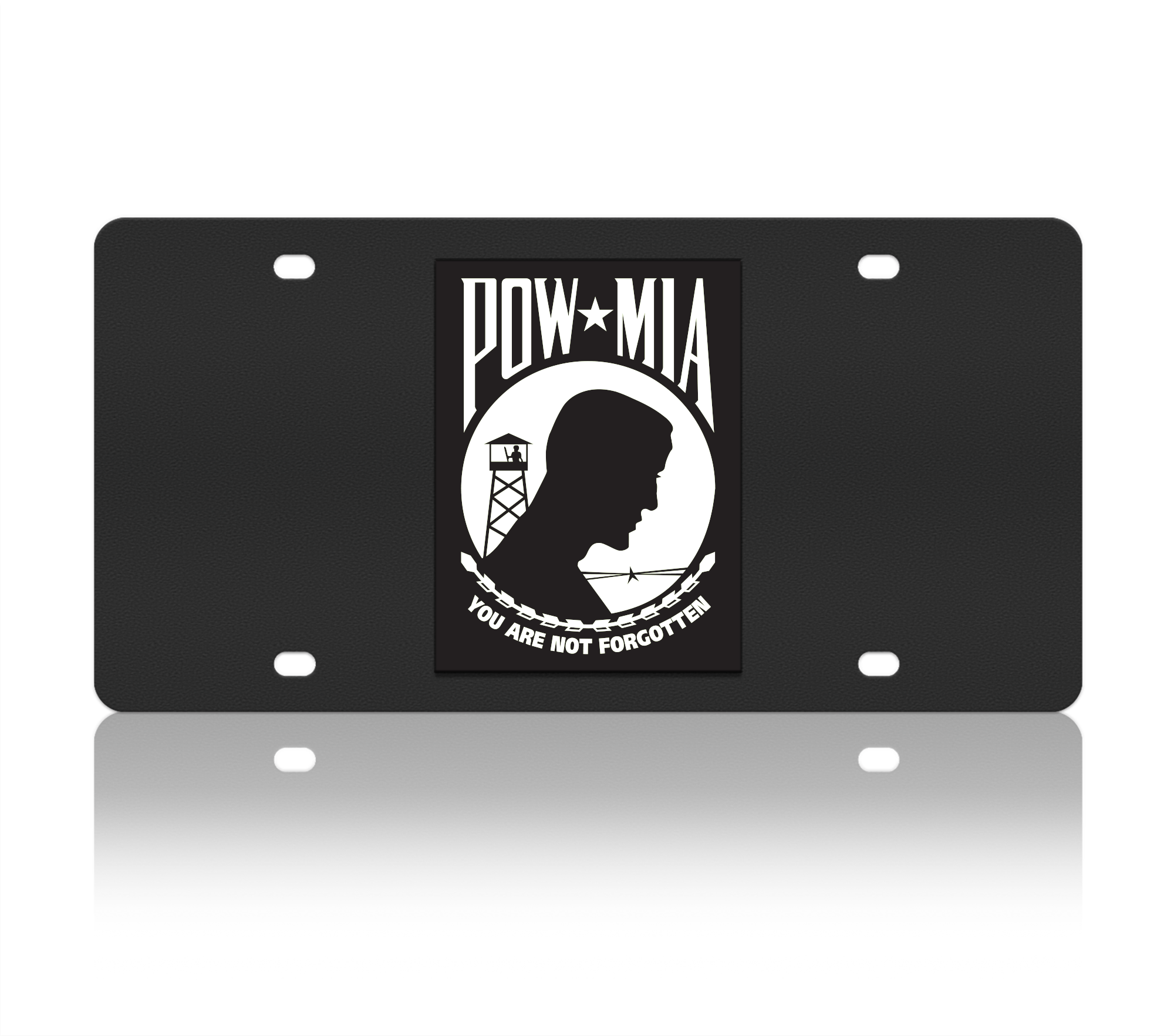 POW - MIA Carbon Steel License Plate