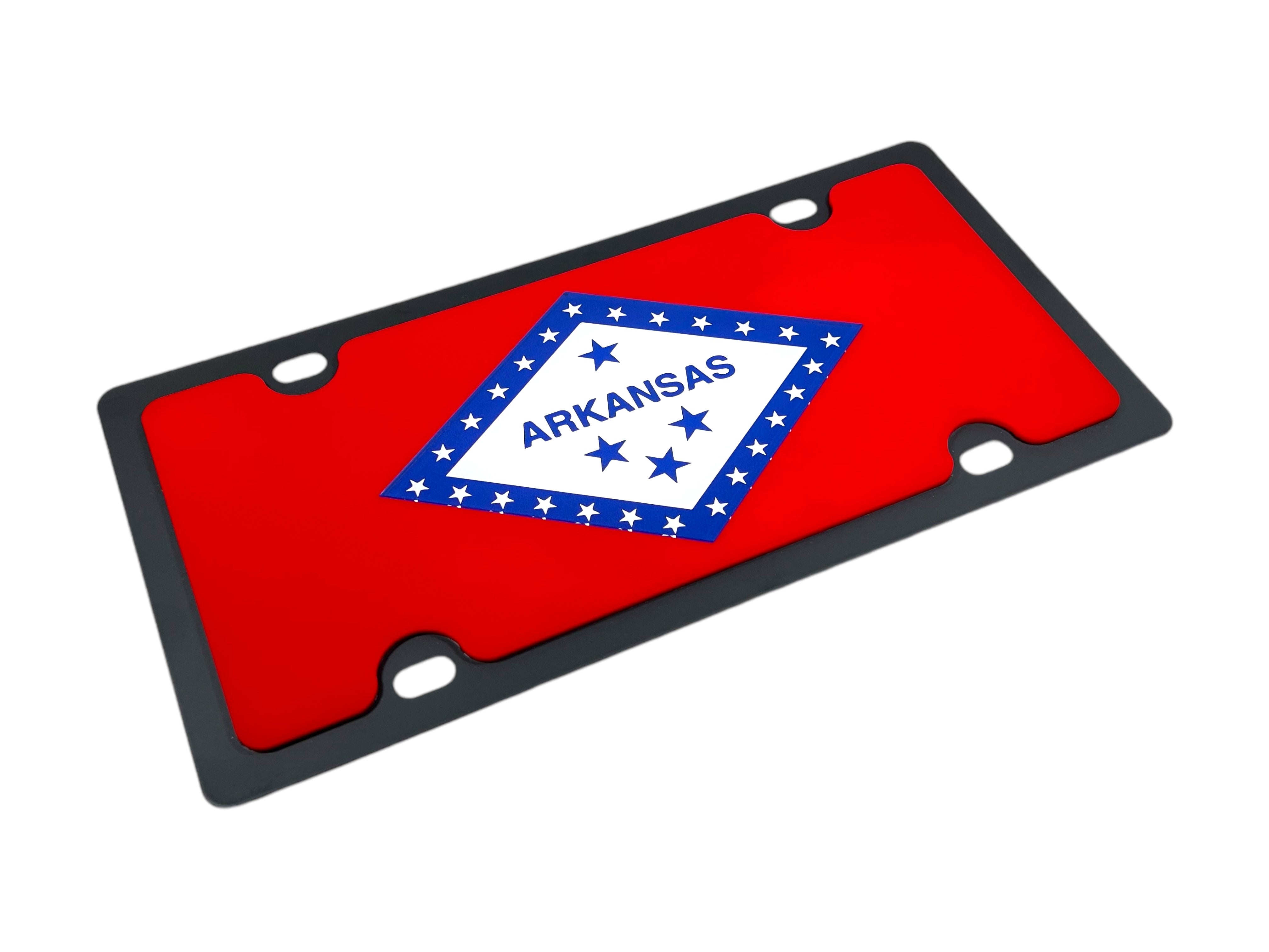 Arkansas State Flag Carbon Steel License Plate