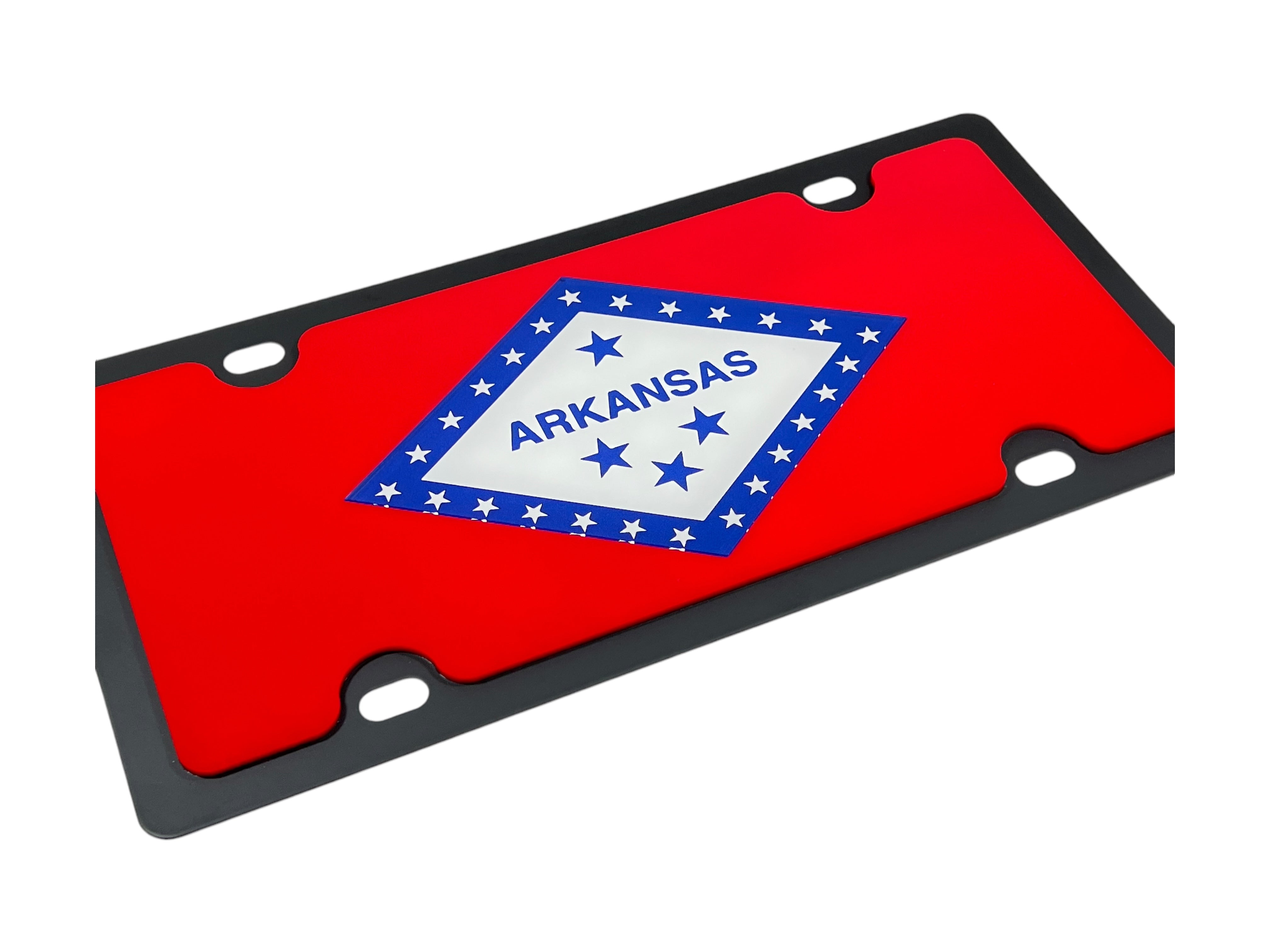 Arkansas State Flag Carbon Steel License Plate