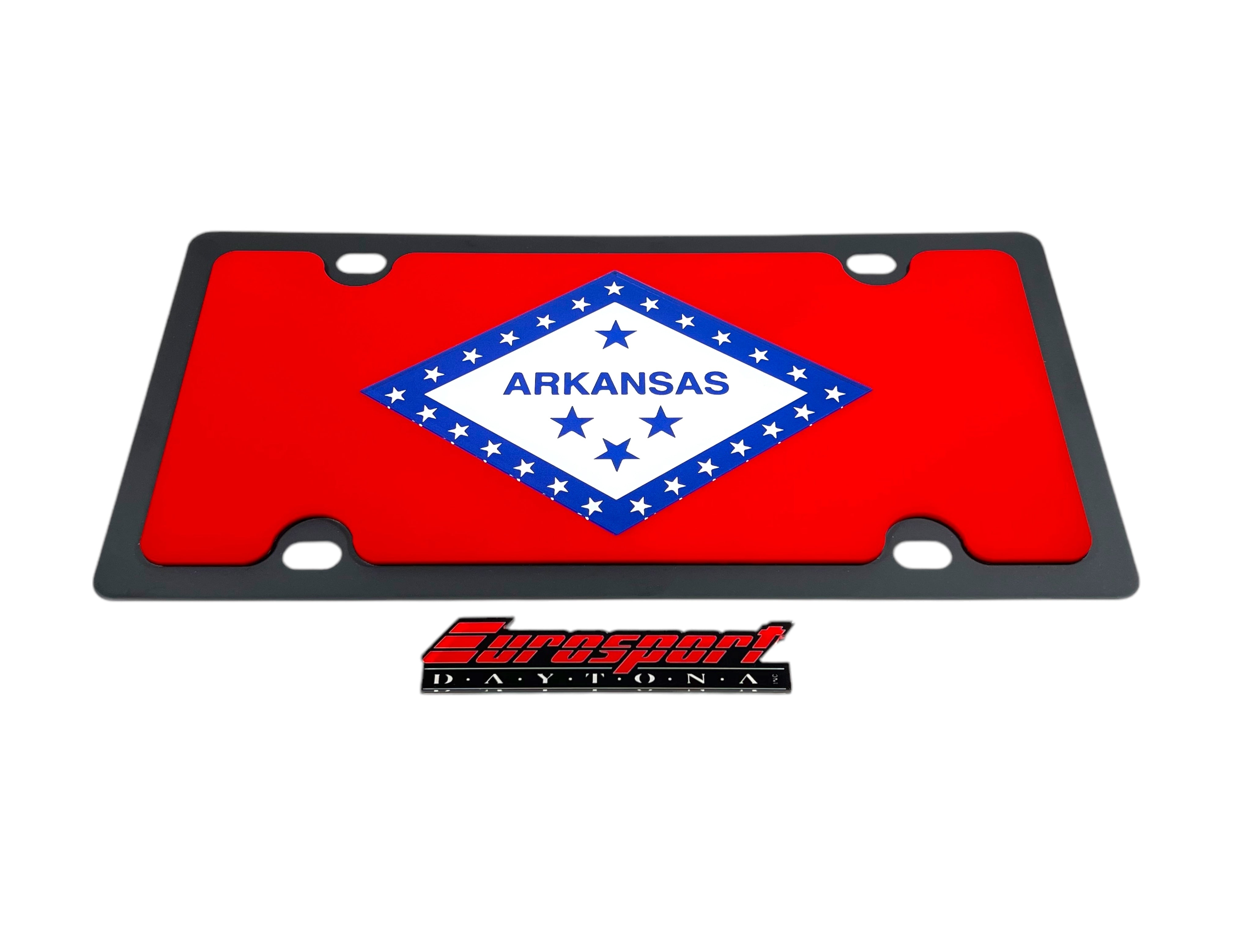 Arkansas State Flag Carbon Steel License Plate