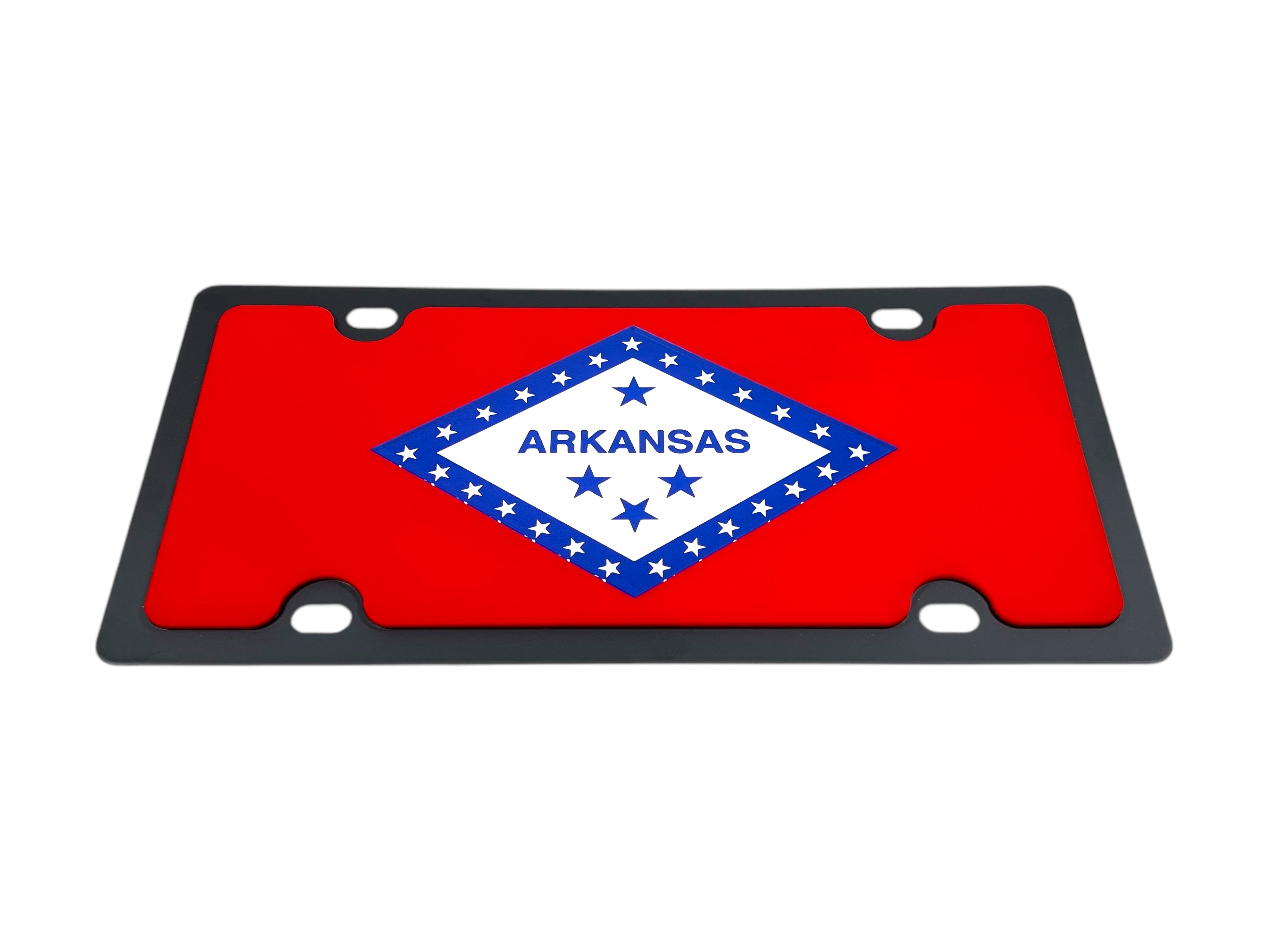 Arkansas State Flag Carbon Steel License Plate