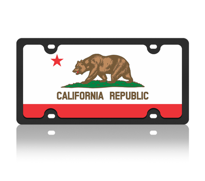 California State Flag Carbon Steel License Plate