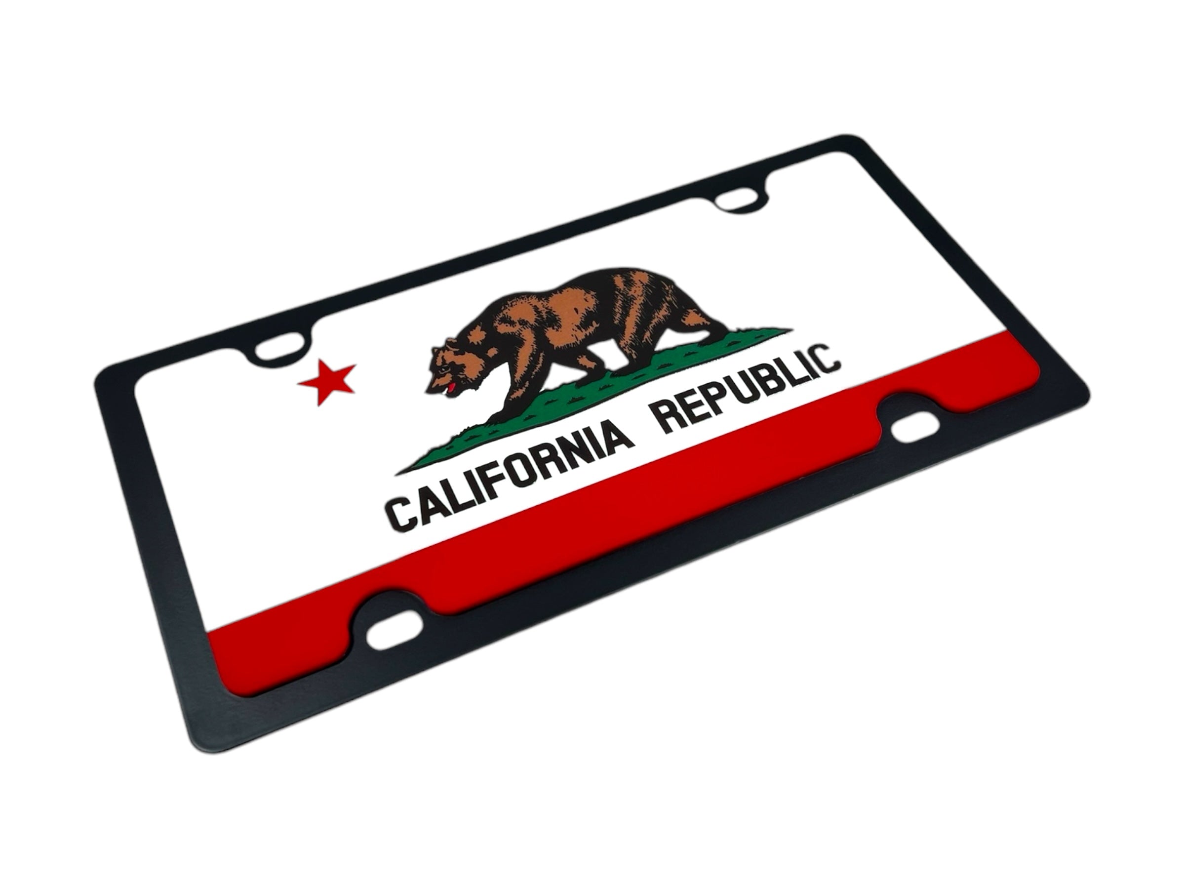 California State Flag Carbon Steel License Plate