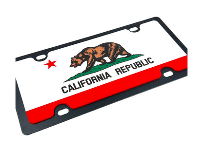 California State Flag Carbon Steel License Plate