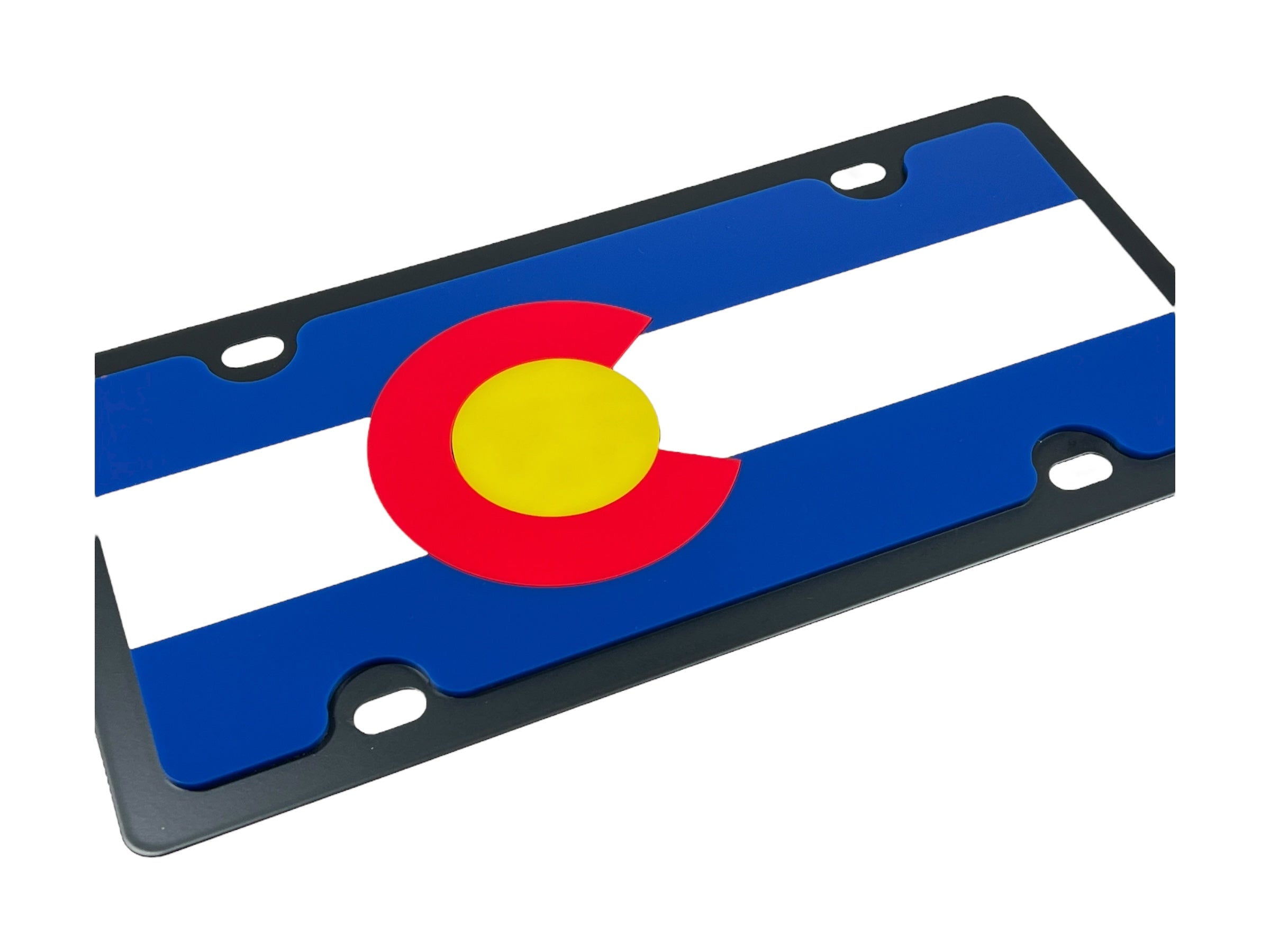 Colorado State Flag Carbon Steel License Plate