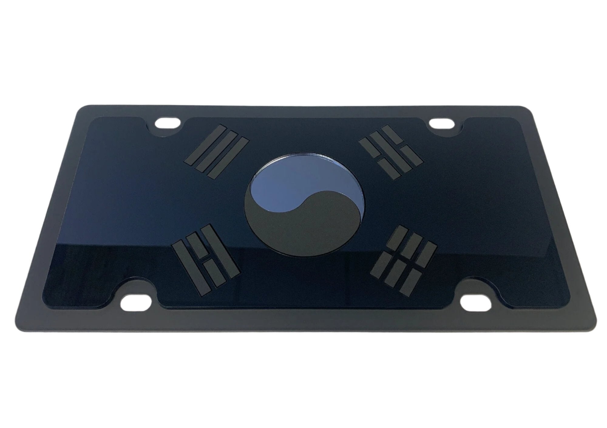 South Korea Blacked Out Carbon Steel license Plate