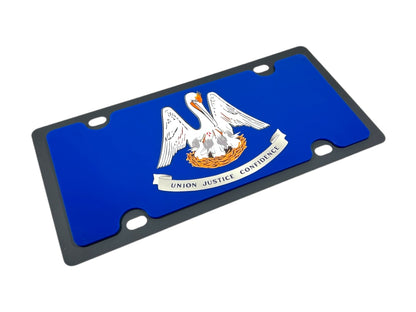 Louisiana State Flag Carbon Steel License Plate