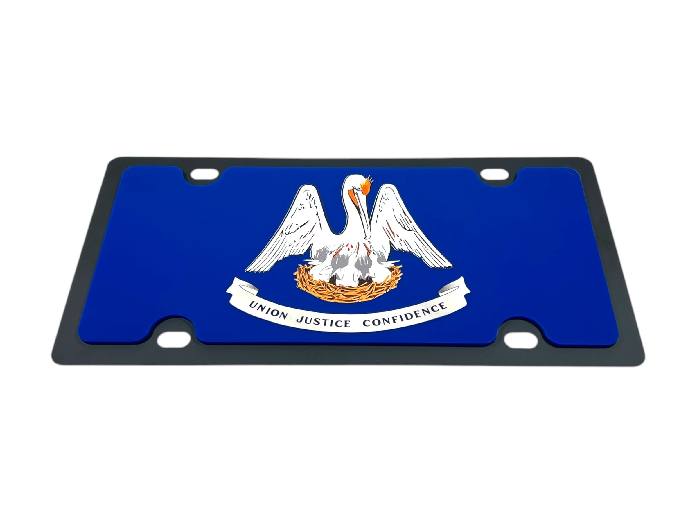 Louisiana State Flag Carbon Steel License Plate