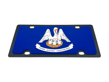 Louisiana State Flag Carbon Steel License Plate