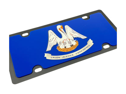 Louisiana State Flag Carbon Steel License Plate