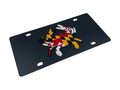 Maryland Crab State Flag Carbon Steel License Plate