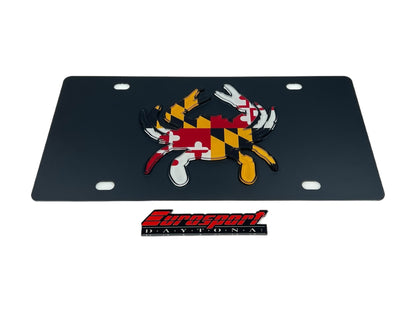 Maryland Crab State Flag Carbon Steel License Plate