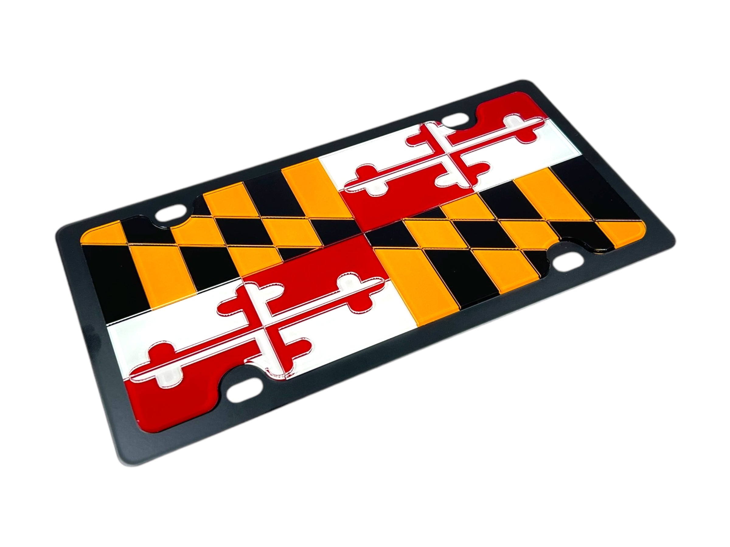 Maryland State Flag Carbon Steel License Plate