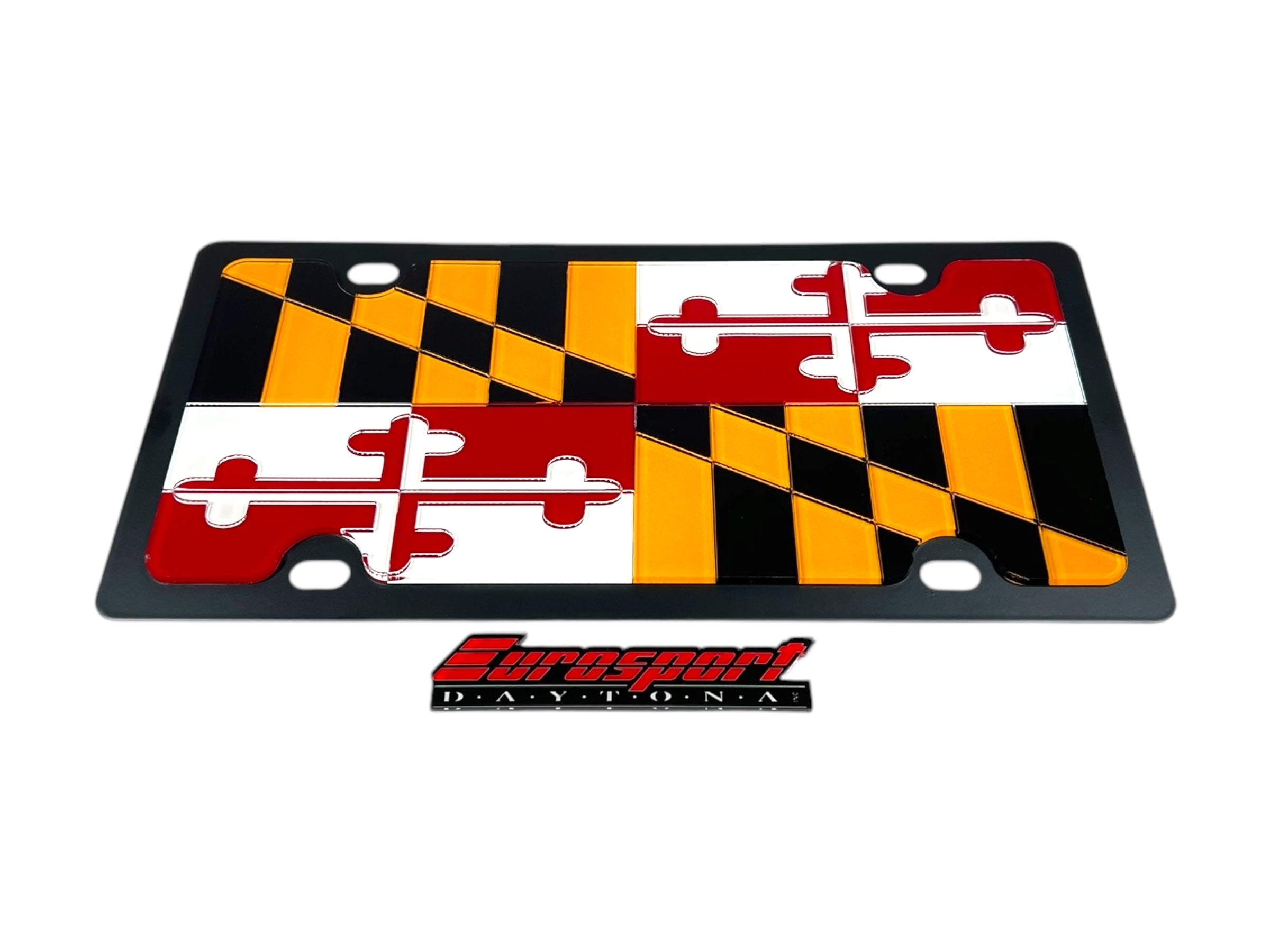 Maryland State Flag Carbon Steel License Plate