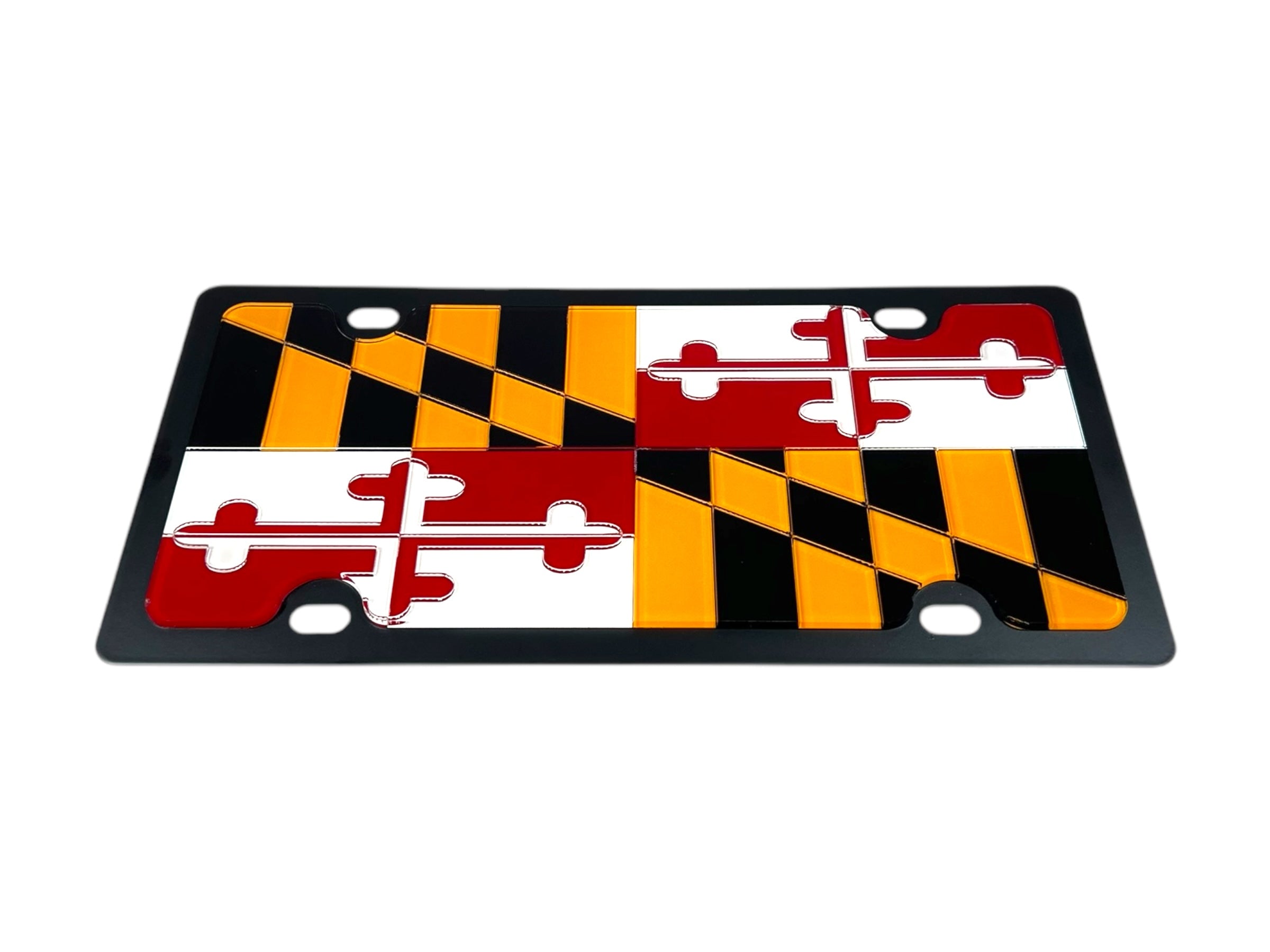 Maryland State Flag Carbon Steel License Plate