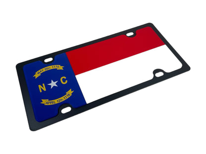 North Carolina State Flag Carbon Steel License Plate