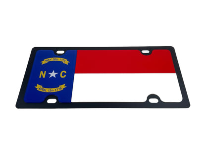 North Carolina State Flag Carbon Steel License Plate