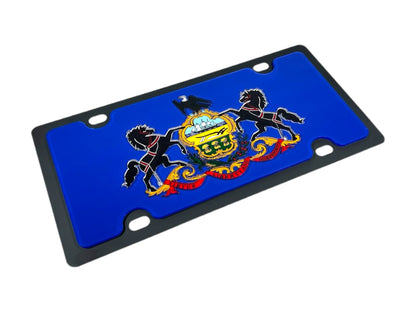 Pennsylvania State Flag Carbon Steel License Plate