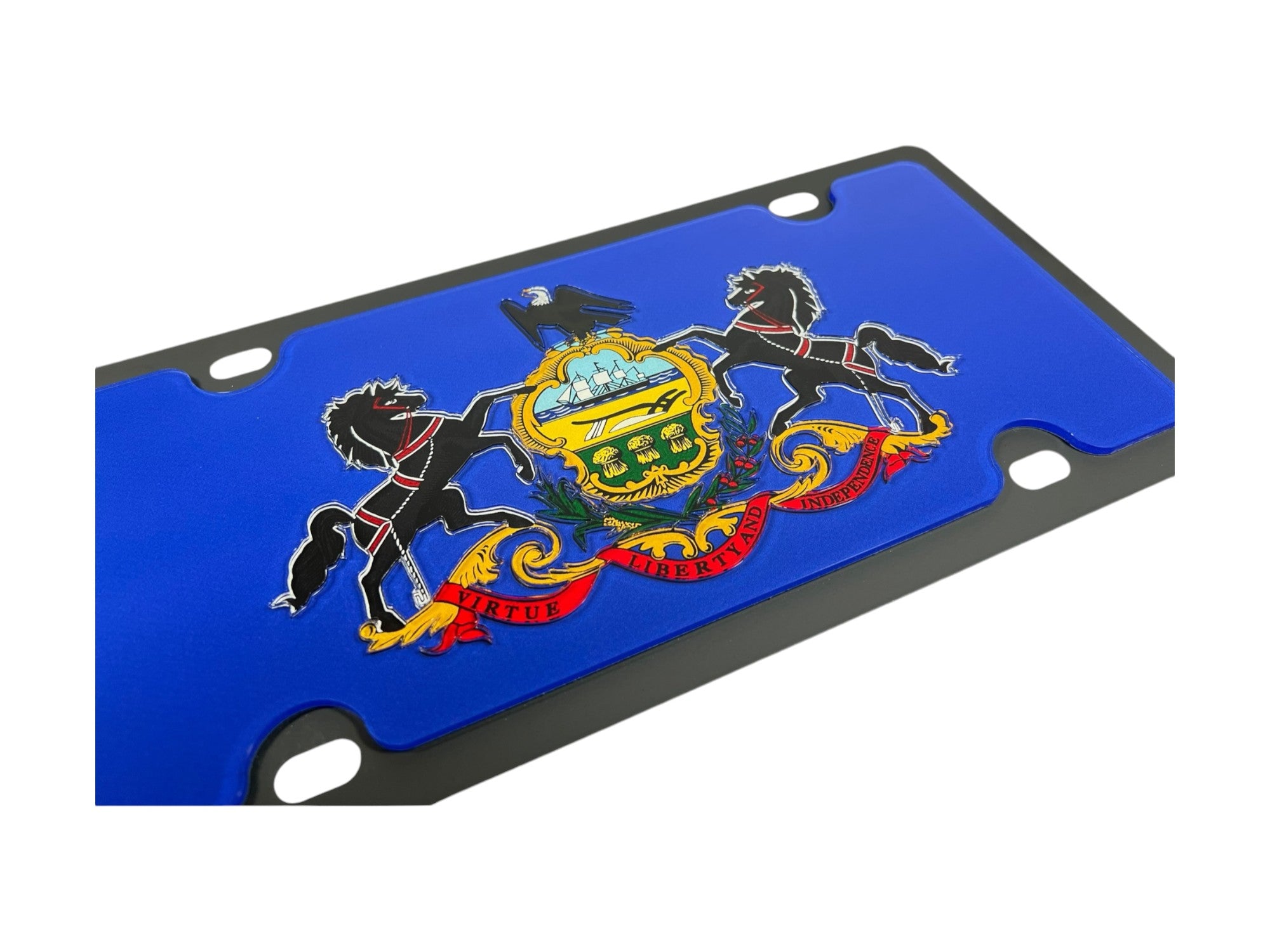 Pennsylvania State Flag Carbon Steel License Plate