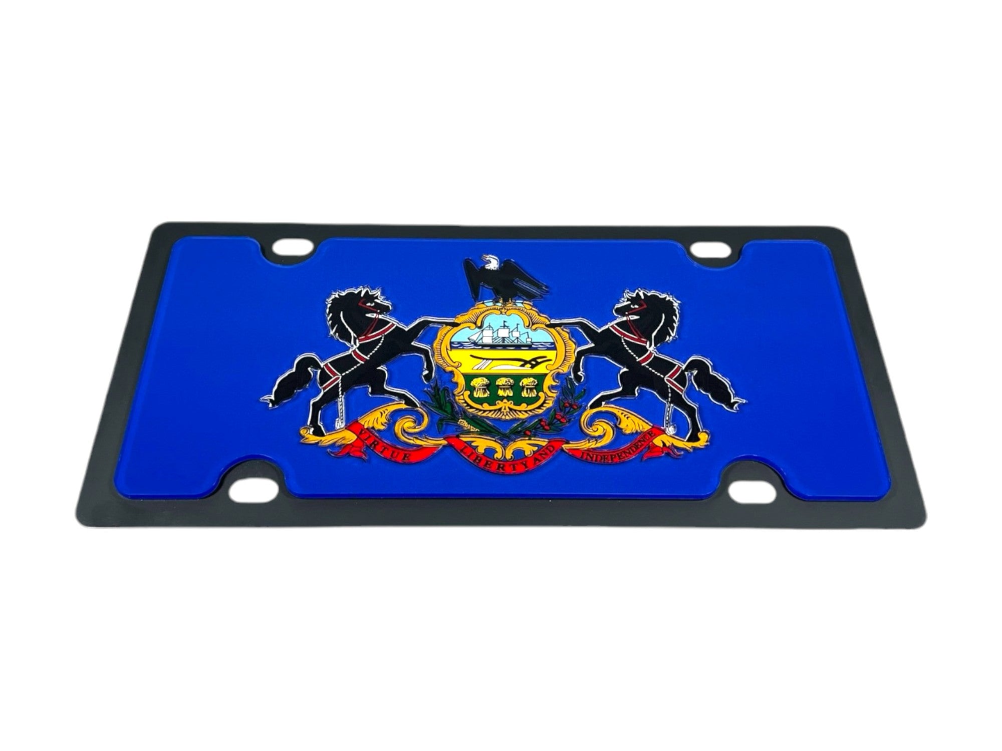 Pennsylvania State Flag Carbon Steel License Plate