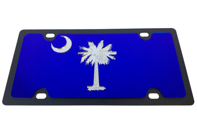 South Carolina Flag Carbon Steel License Plate