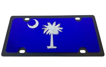 South Carolina Flag Carbon Steel License Plate
